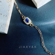 Single Sapphire and Diamond Bracelet - Jiaxyk